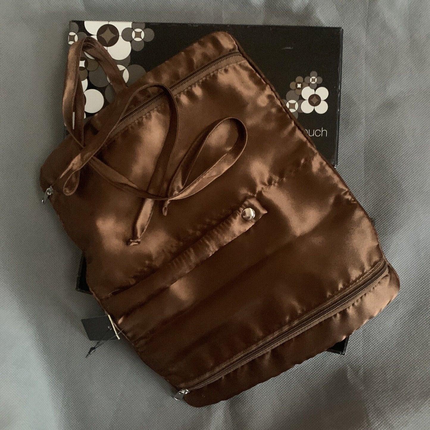 Vintage Mesh Jewellery Pouch By Annabel Trends Bronze Gold Brown Ribbon Box NEW
