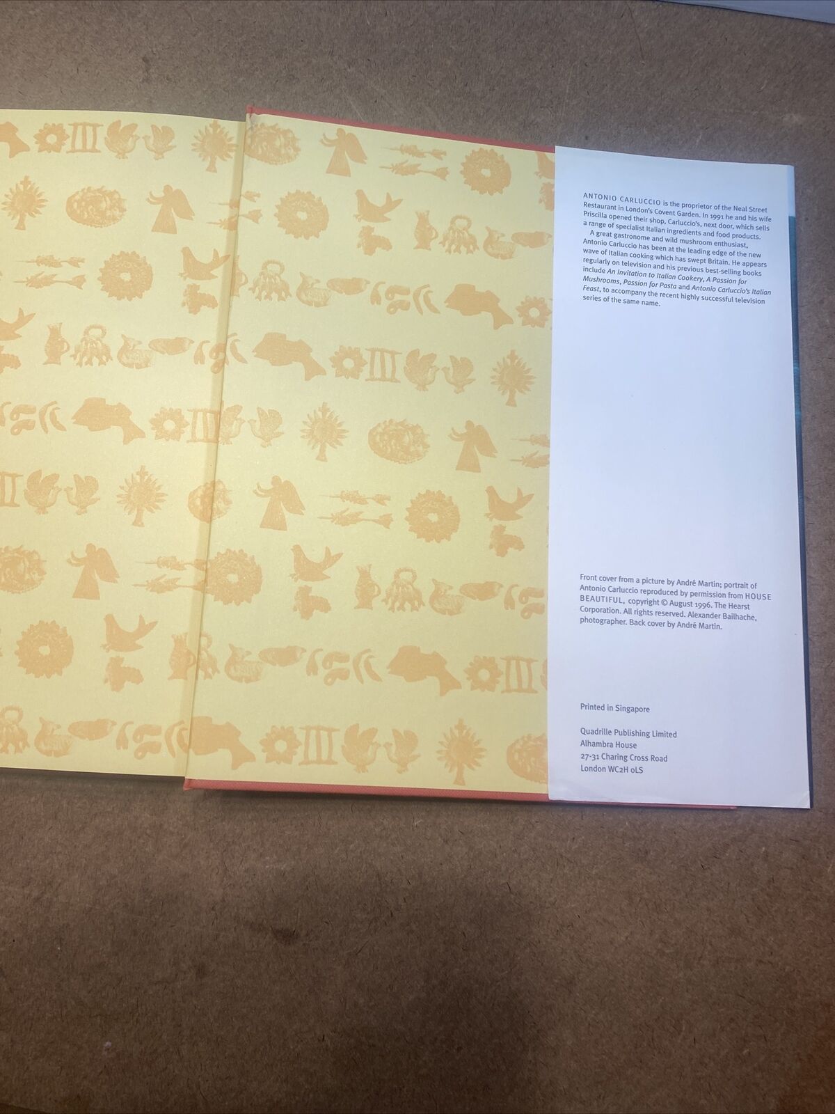 Cookbook Carluccio's Complete Italian Food Antonio Priscilla Carluccio 1998 NEW