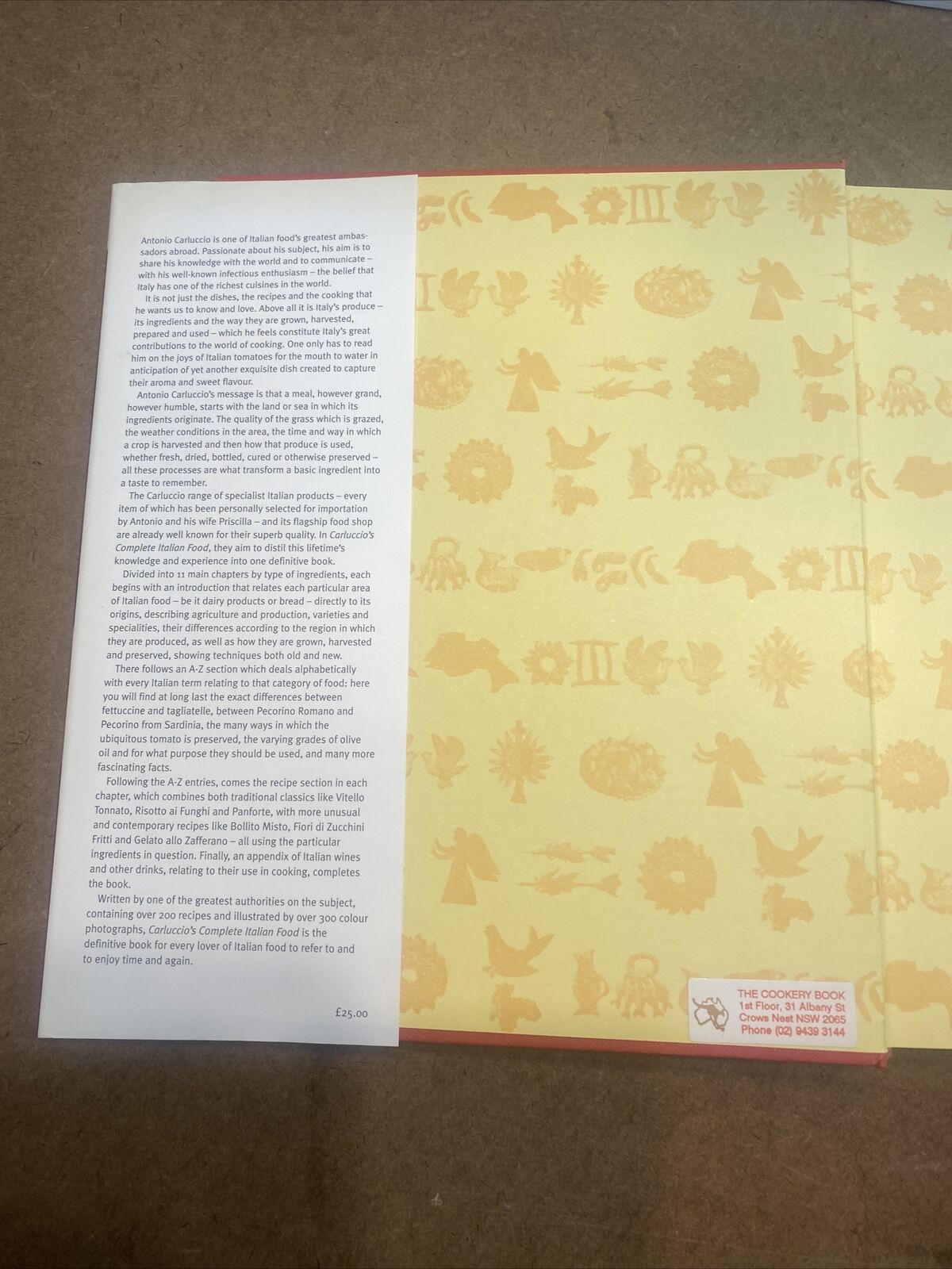 Cookbook Carluccio's Complete Italian Food Antonio Priscilla Carluccio 1998 NEW