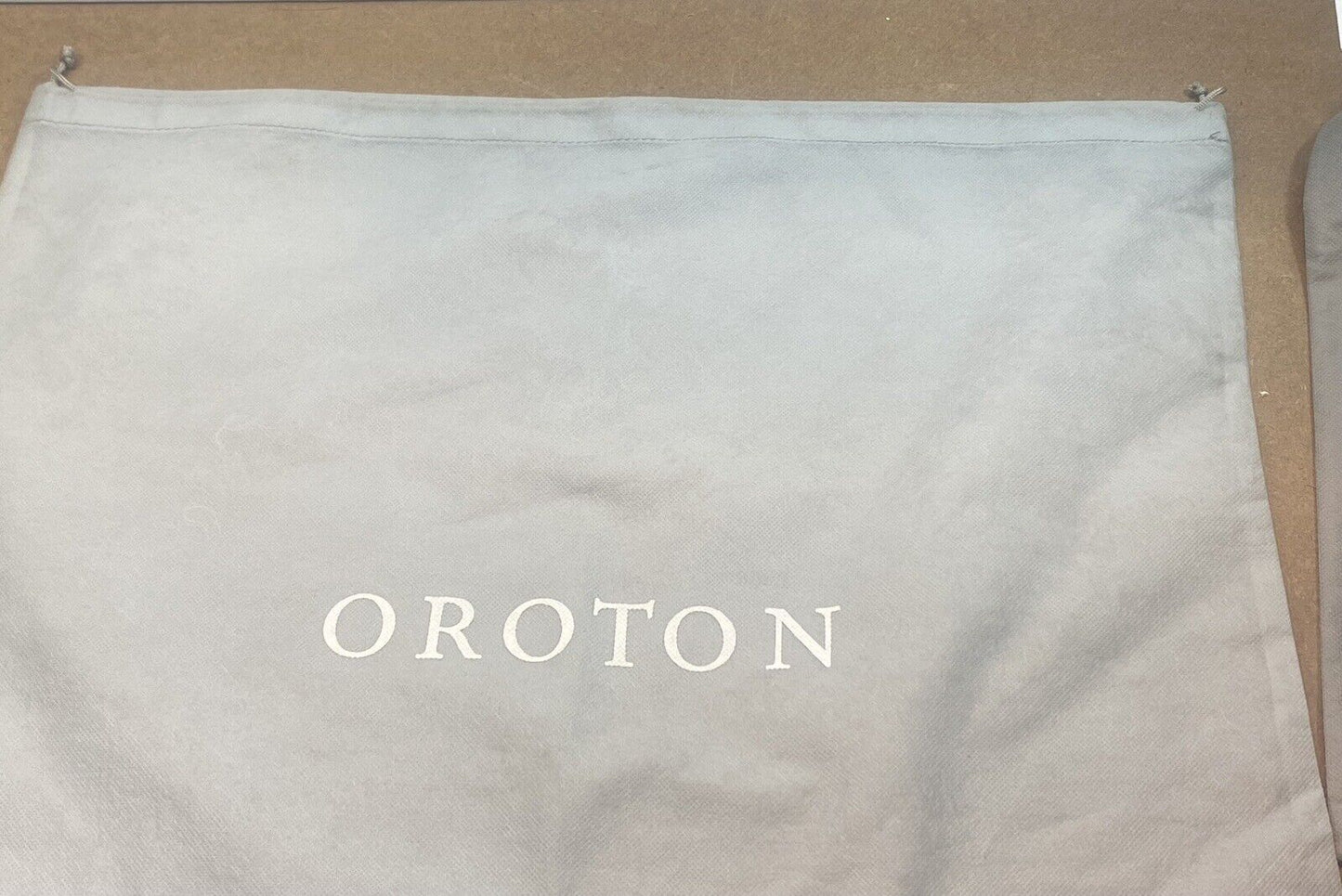 OROTON Grey Fabric Drawstring Bag Dust Cover Logo 55x40cm Small Holes See Pics