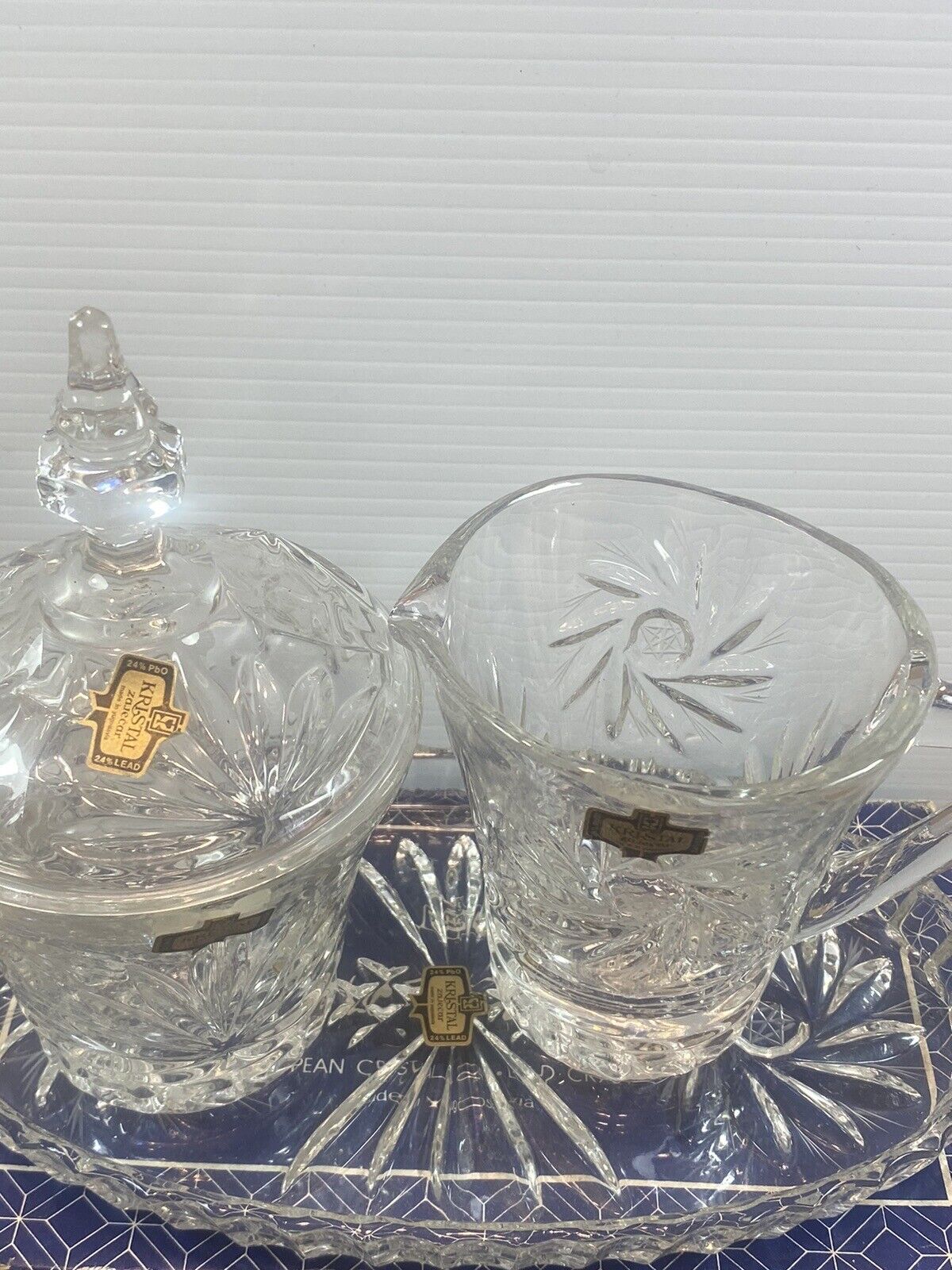 Crystal D'Adriana 24% Lead Crystal No 3536 Milk Sugar Cookie Tray Yugoslavia NEW