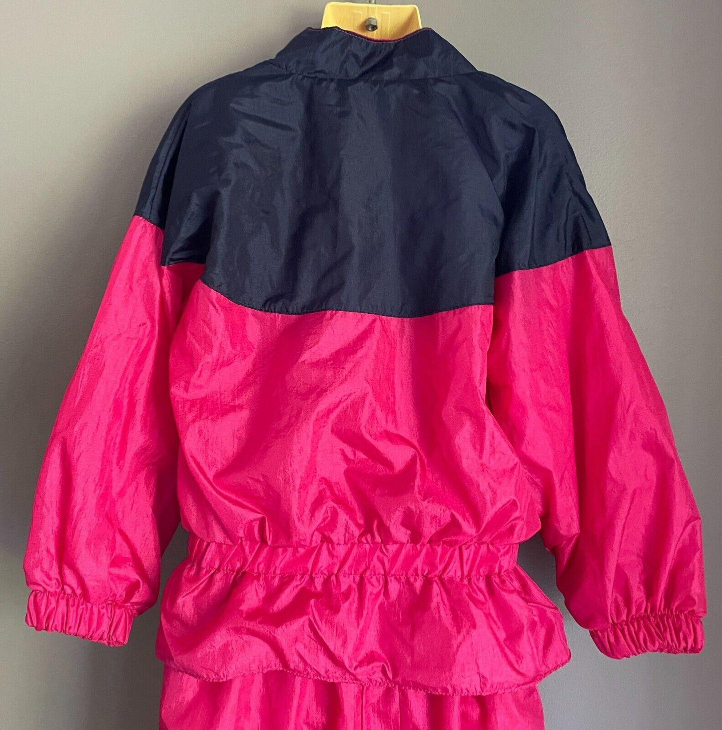 DANIELLE B Pink & Navy PUFFER Tracksuit Jacket Size M 5/6 & Pants Size S 4 Retro