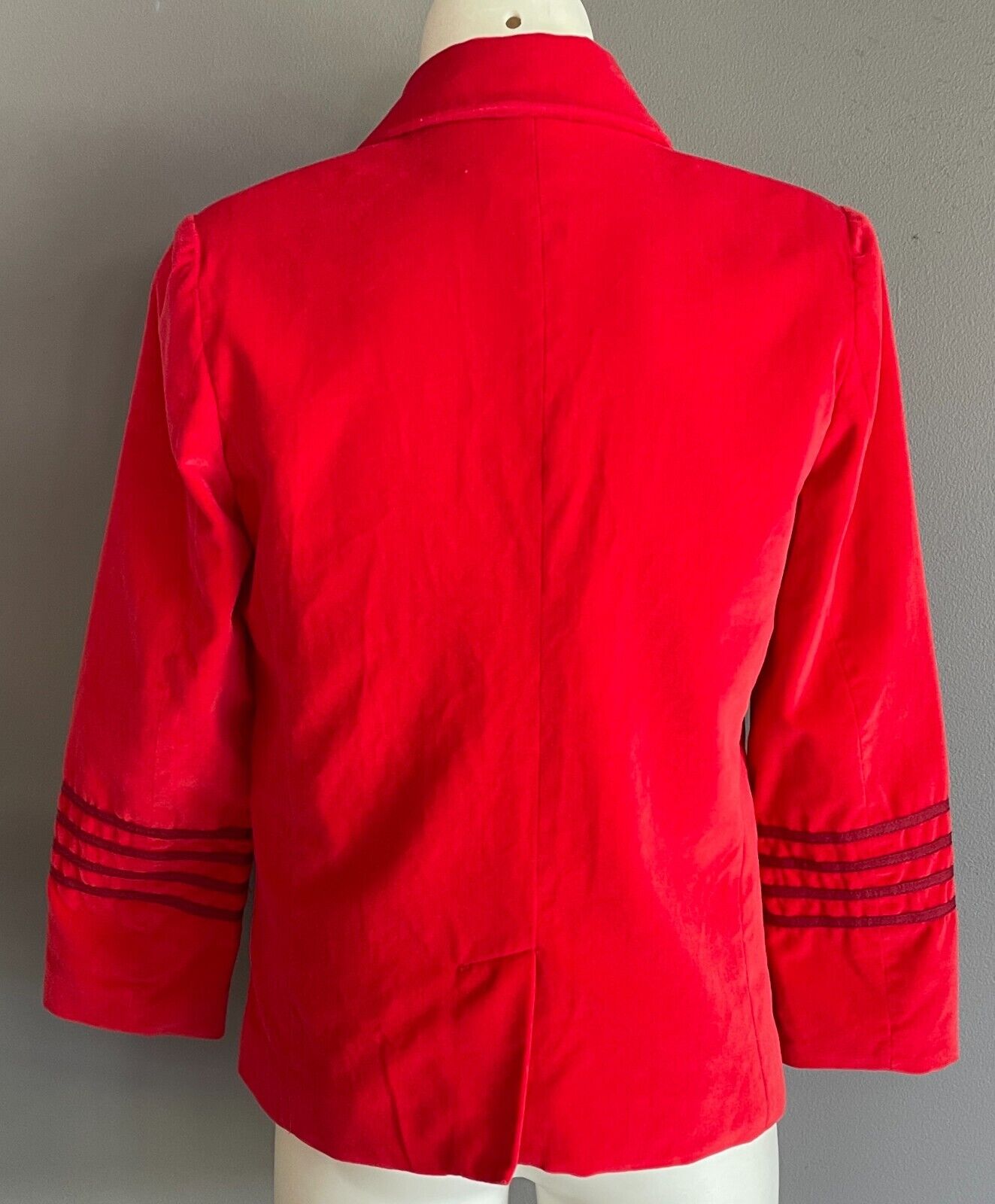 BILLY BANDIT Boys Red Velour Jacket Size 8 Long Sleeves French Bulldog Lapel