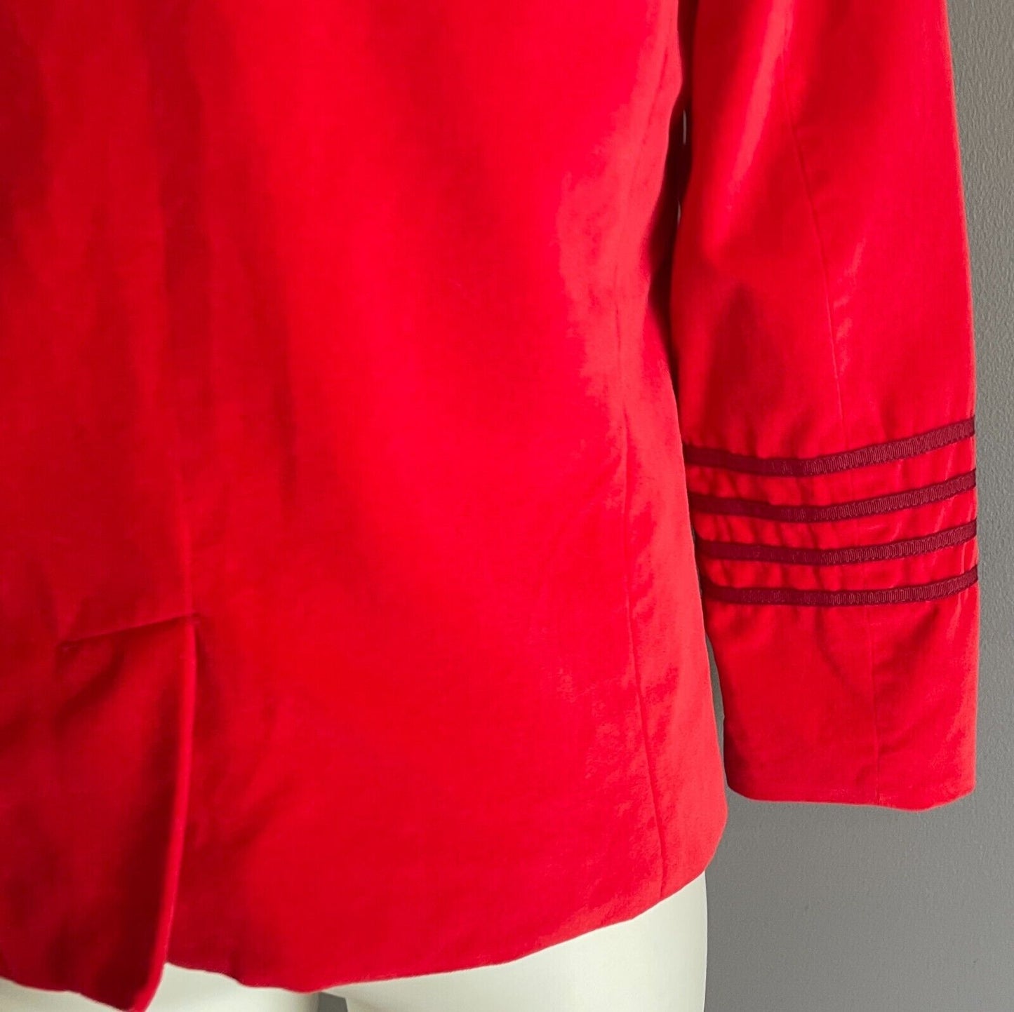 BILLY BANDIT Boys Red Velour Jacket Size 8 Long Sleeves French Bulldog Lapel
