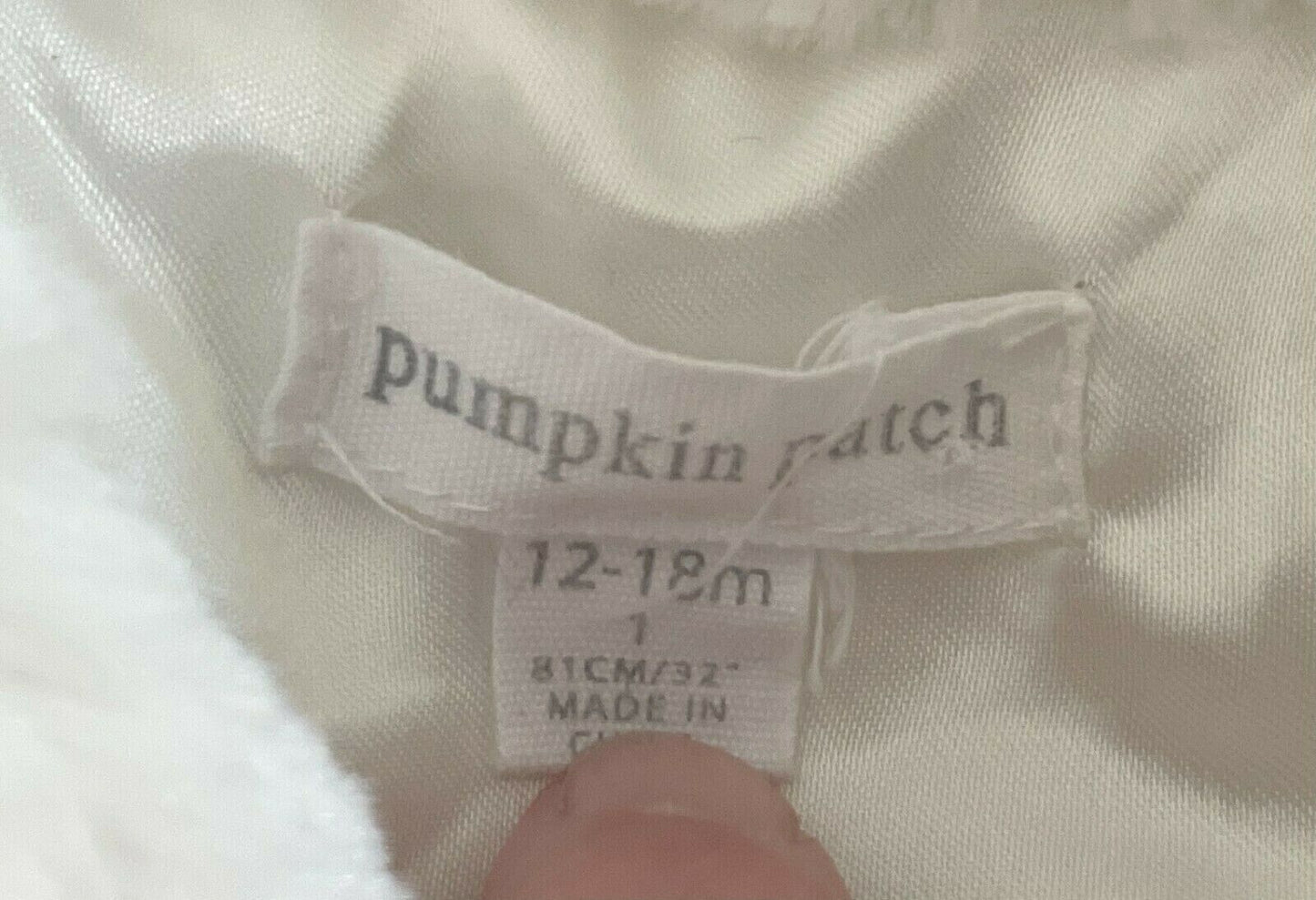 PUMPKIN PATCH Jacket Ivory Faux Fur Long Sleeve Plush Size 12 - 18 mth NEW
