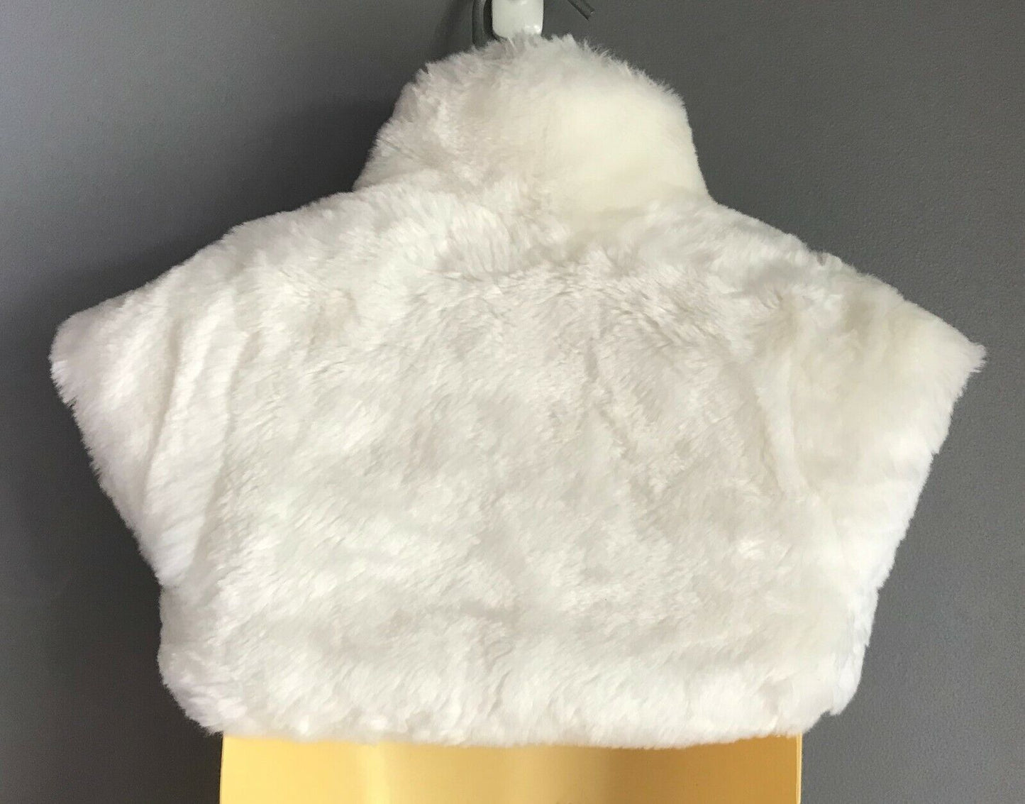 Baby Girl ADAMS BABY Fluffy Vest Ivory Faux Fur Bow Sh/Sleeve Jacket 6 9 mths