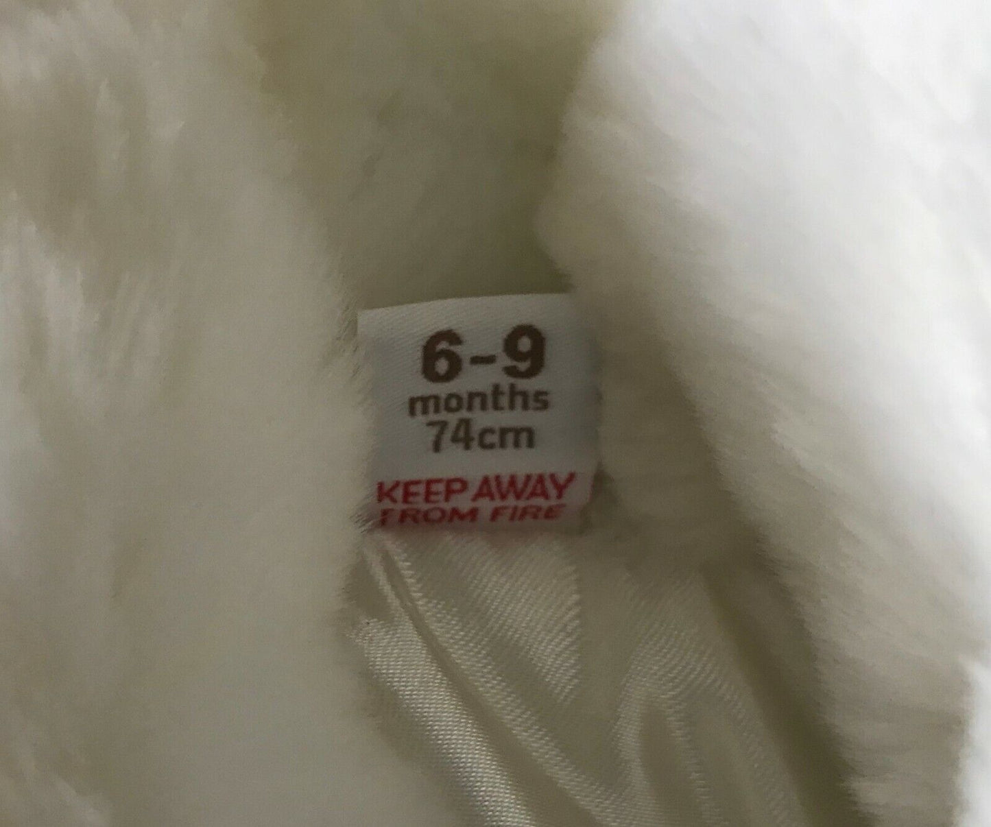Baby Girl ADAMS BABY Fluffy Vest Ivory Faux Fur Bow Sh/Sleeve Jacket 6 9 mths