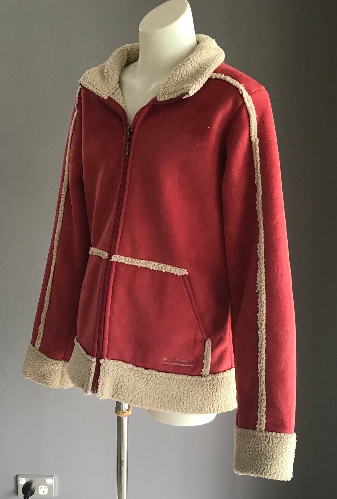 Tween Girl KATHMANDU Pink Sherpa Trim & Lined Faux Suede Jacket Sz 12 Super Warm