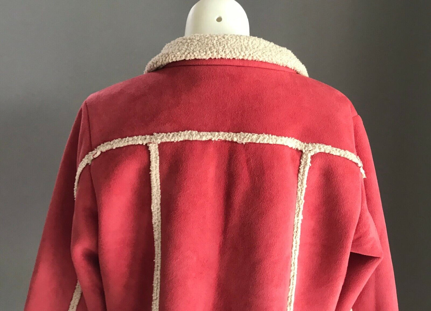 Tween Girl KATHMANDU Pink Sherpa Trim & Lined Faux Suede Jacket Sz 12 Super Warm