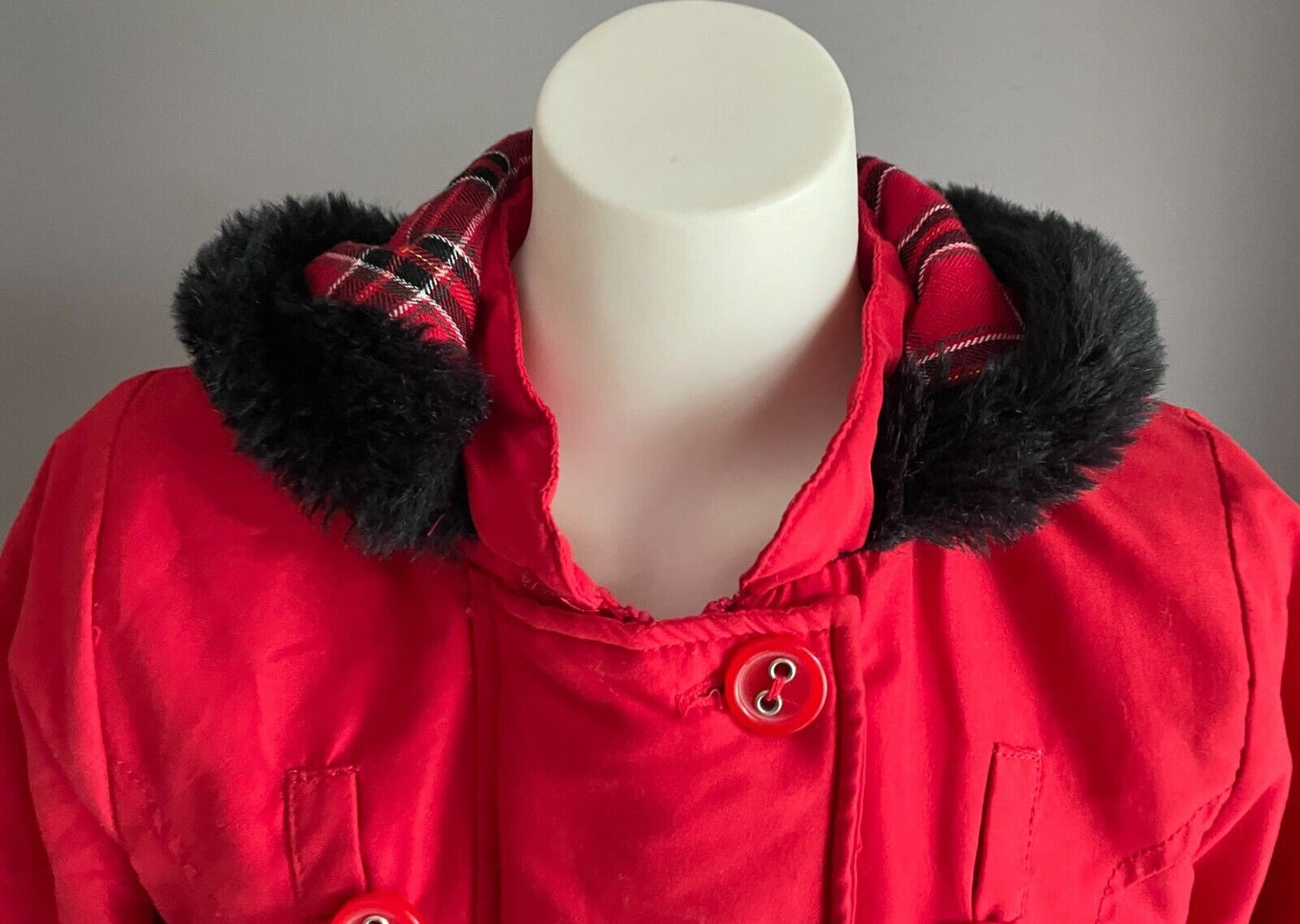 TARGET Red "Barbie" Jacket Thick and Warm Size 6 Faux Fur Trim Hoody