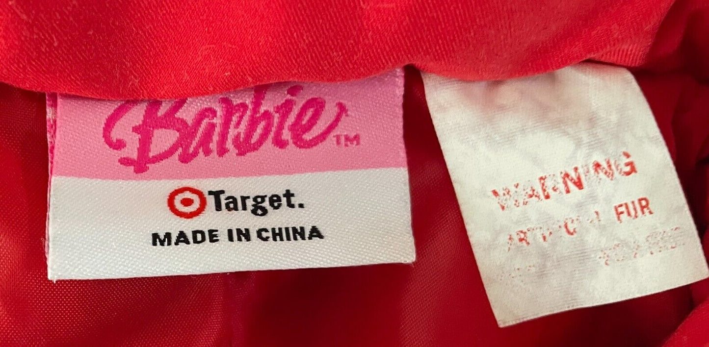 TARGET Red "Barbie" Jacket Thick and Warm Size 6 Faux Fur Trim Hoody