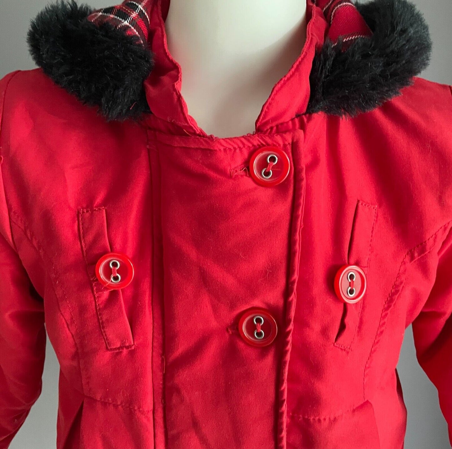 TARGET Red "Barbie" Jacket Thick and Warm Size 6 Faux Fur Trim Hoody