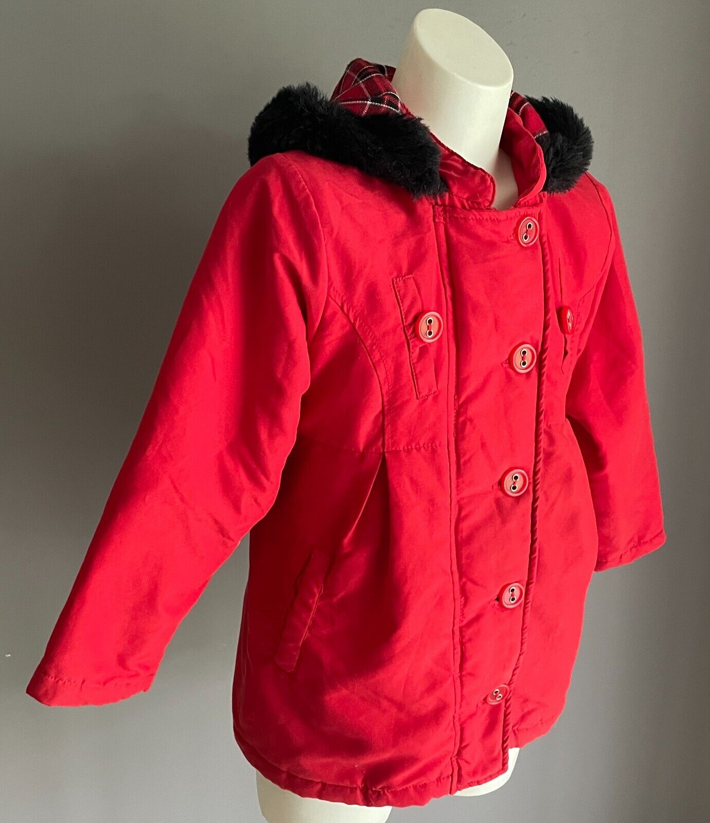 TARGET Red "Barbie" Jacket Thick and Warm Size 6 Faux Fur Trim Hoody