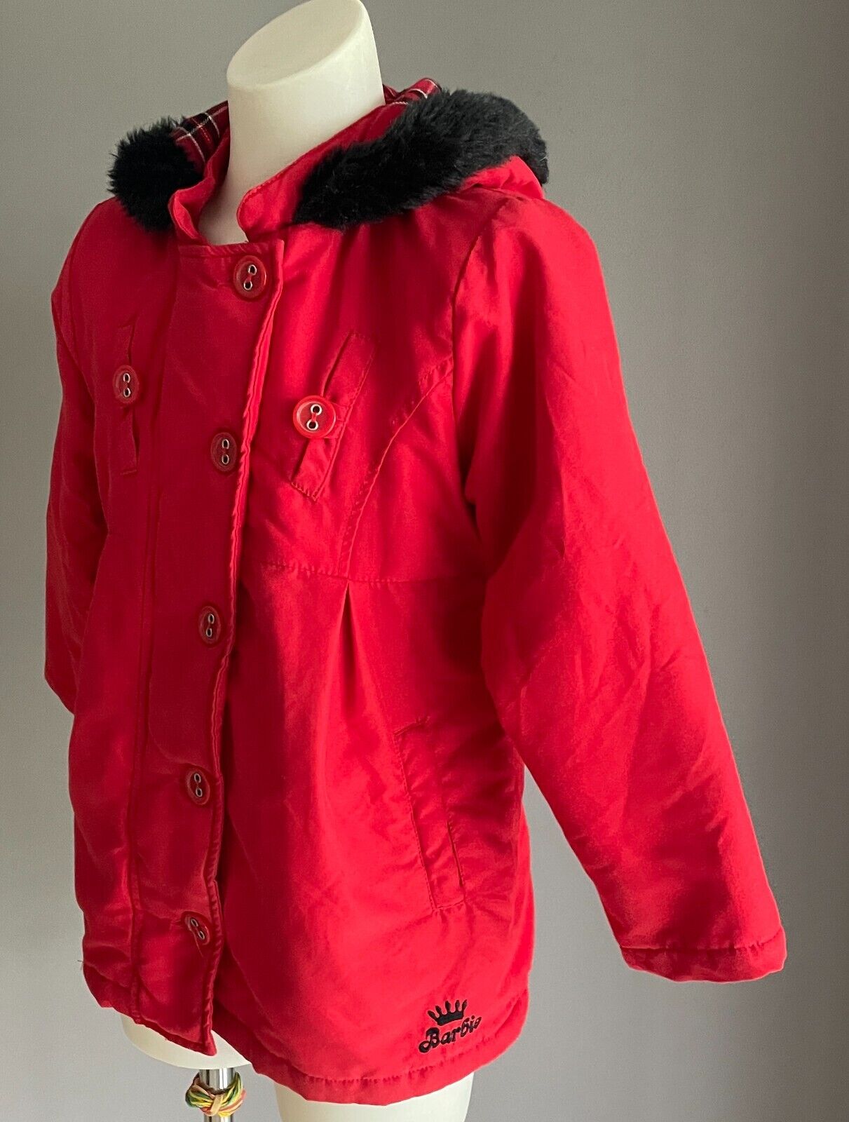 TARGET Red "Barbie" Jacket Thick and Warm Size 6 Faux Fur Trim Hoody