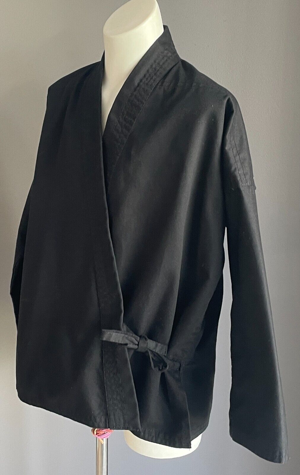 Black Unisex KARATE Jacket Long Sleeve Size 0 ] 130 Martial Arts Sports Gear
