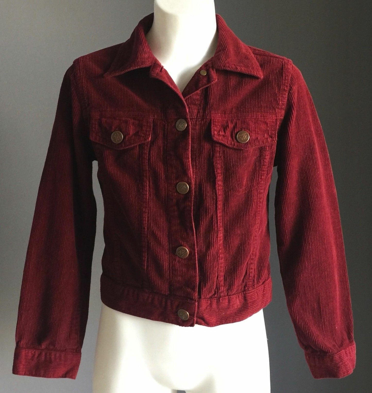 Girls Size 6 ZARA GIRLS Jeans Jacket Burgundy Corduroy Jacket Bikers NEW