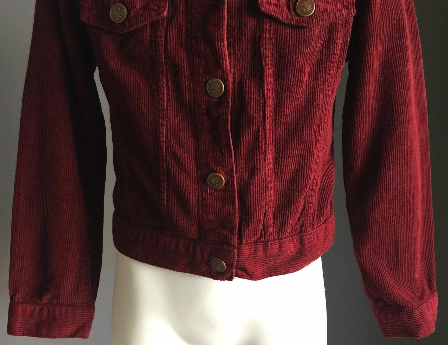Girls Size 6 ZARA GIRLS Jeans Jacket Burgundy Corduroy Jacket Bikers NEW