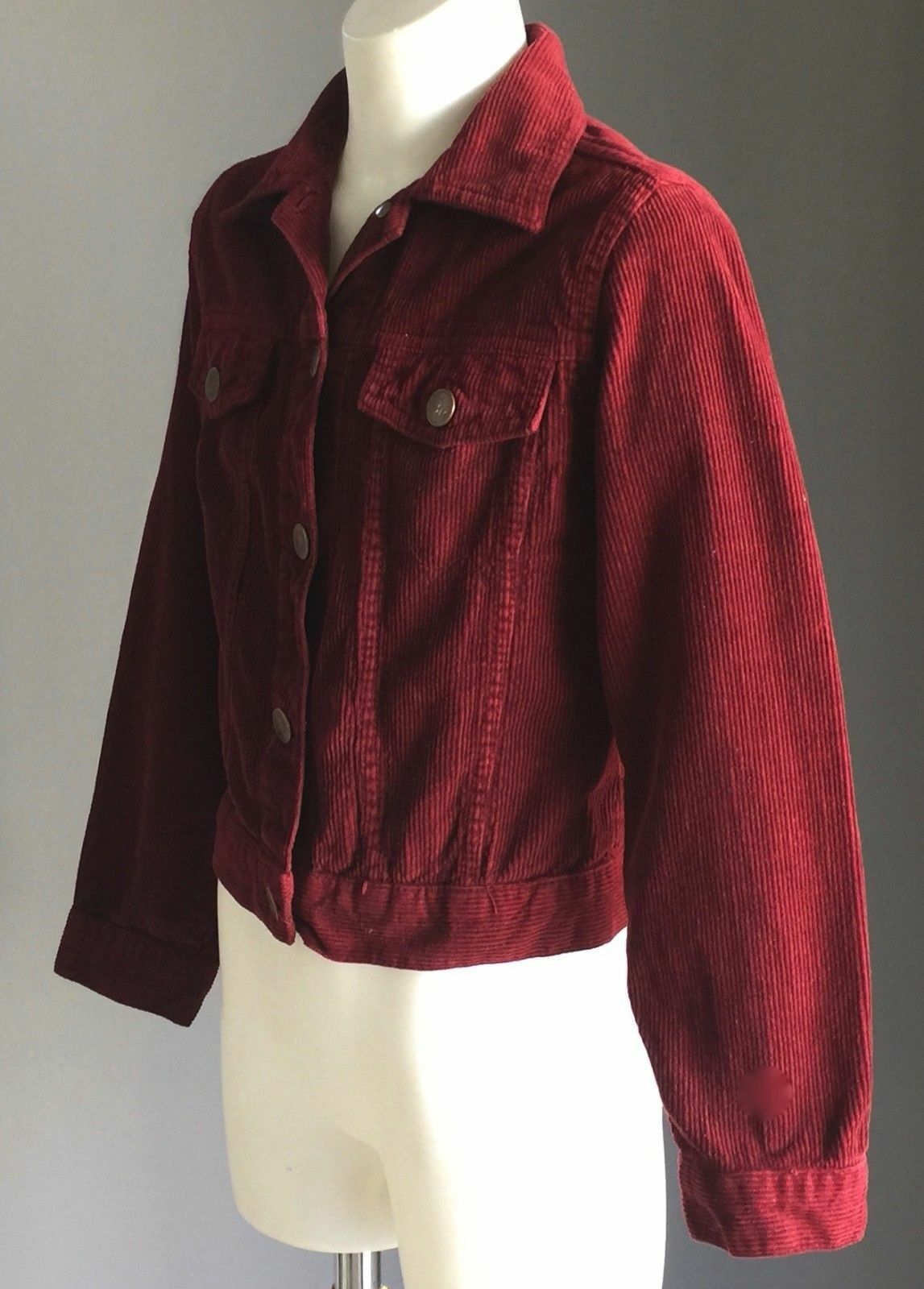 Girls Size 6 ZARA GIRLS Jeans Jacket Burgundy Corduroy Jacket Bikers NEW