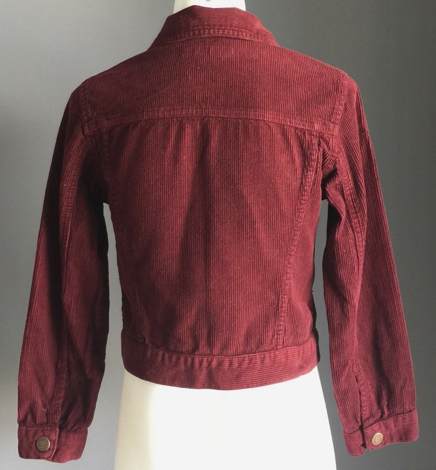 Girls Size 6 ZARA GIRLS Jeans Jacket Burgundy Corduroy Jacket Bikers NEW