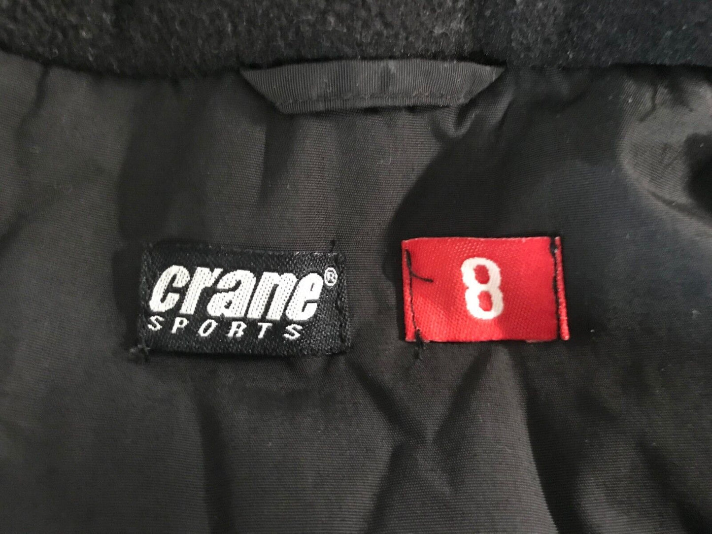 CRANE SPORTS Boys Ski Jacket Snowboard Grey Black White Winter Warm Size 8