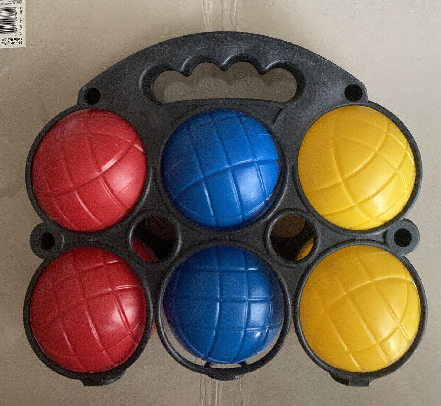 BOCCE Six Ball Set - 3 to 6 Player Bocce Ball Set W Black Click Carry Case NEW
