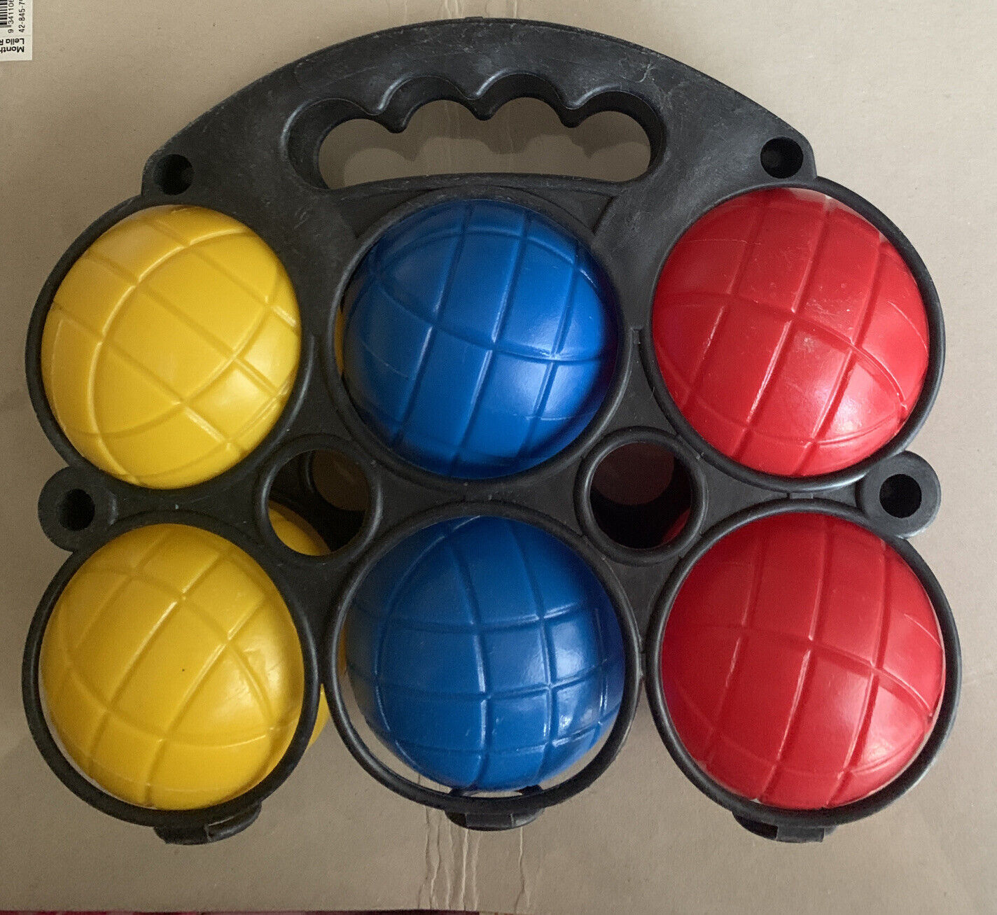 BOCCE Six Ball Set - 3 to 6 Player Bocce Ball Set W Black Click Carry Case NEW
