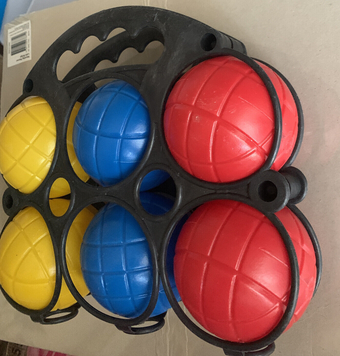 BOCCE Six Ball Set - 3 to 6 Player Bocce Ball Set W Black Click Carry Case NEW