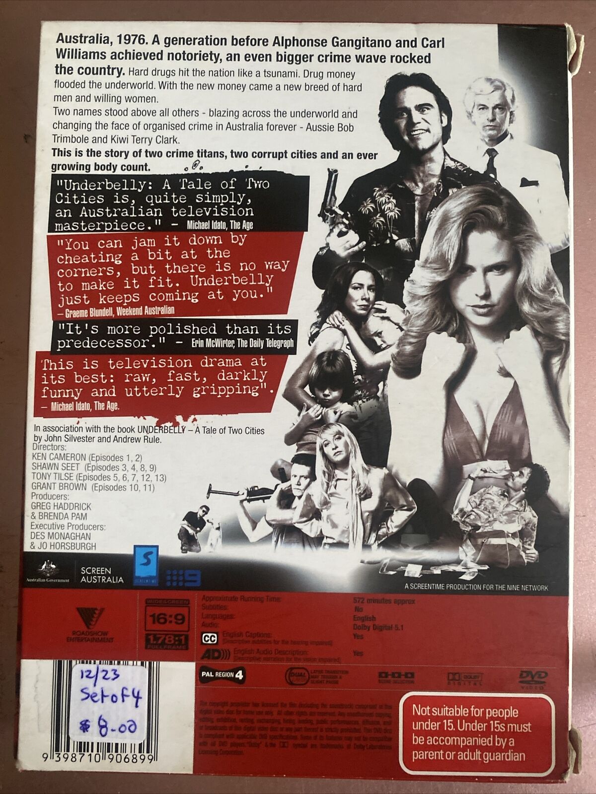 DVD UNDERBELLY A Tale of Two Cities 4 Disc Box Set R4 2008 Slip Cover Australia