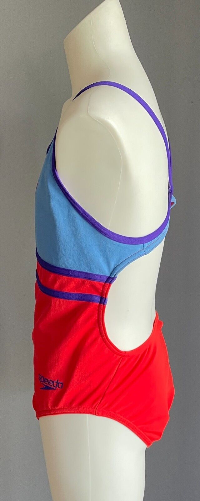 SPEEDO Endurance One Piece Swimsuit Brick Red Purple Blue Logo Teen Size 14