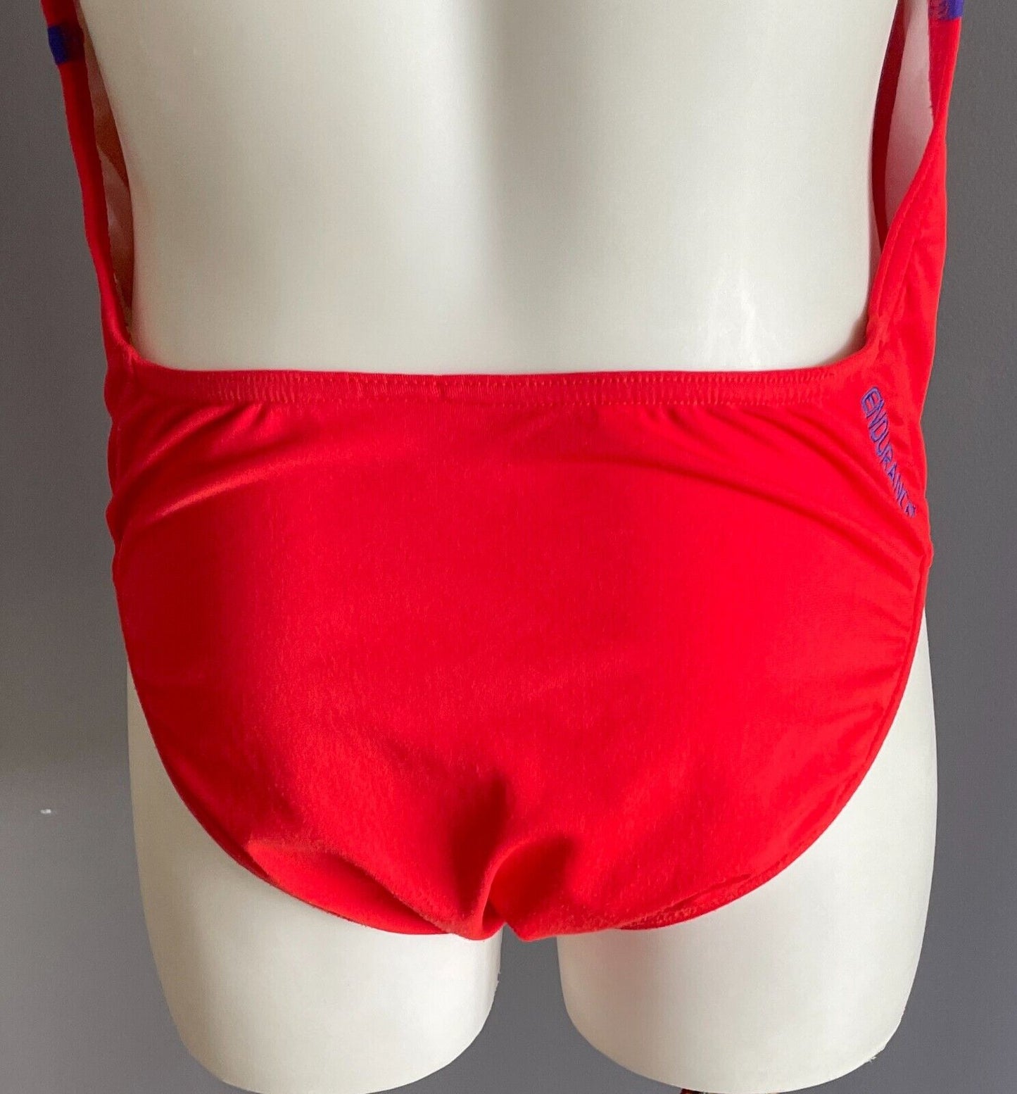 SPEEDO Endurance One Piece Swimsuit Brick Red Purple Blue Logo Teen Size 14