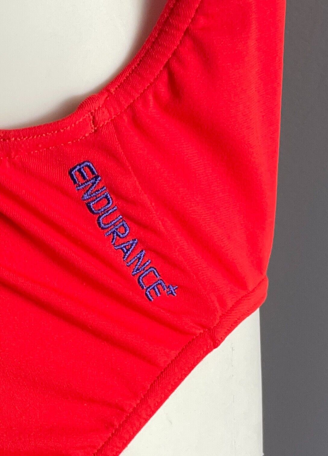 SPEEDO Endurance One Piece Swimsuit Brick Red Purple Blue Logo Teen Size 14