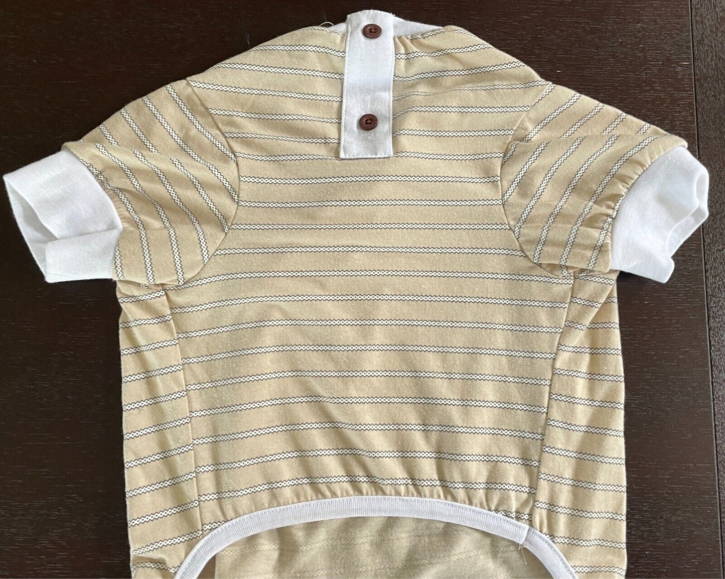 ANKO Pet Dog Summer Pyjamas Beige Brown White Stripe Teddy Bears Size XL NEW