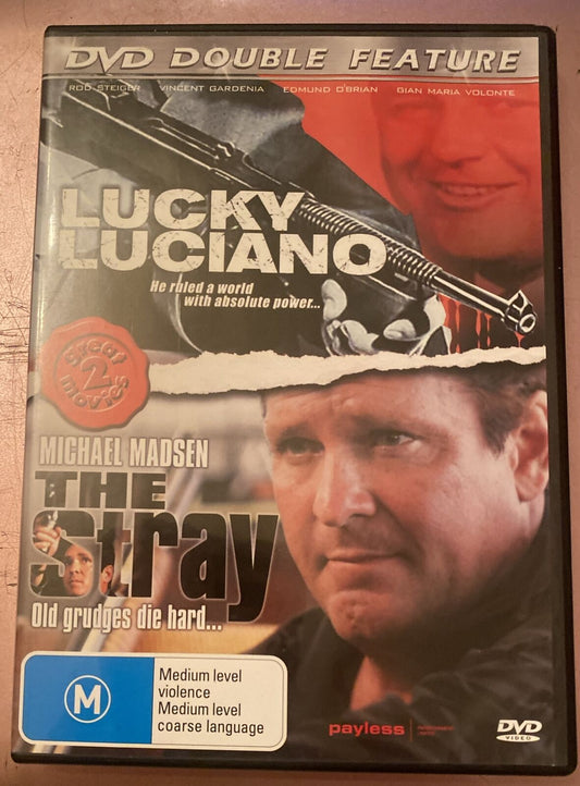 DVD Lucky Luciano + The Stray DOUBLE FEATURE Gangster Crime Mafia Michael Madsen