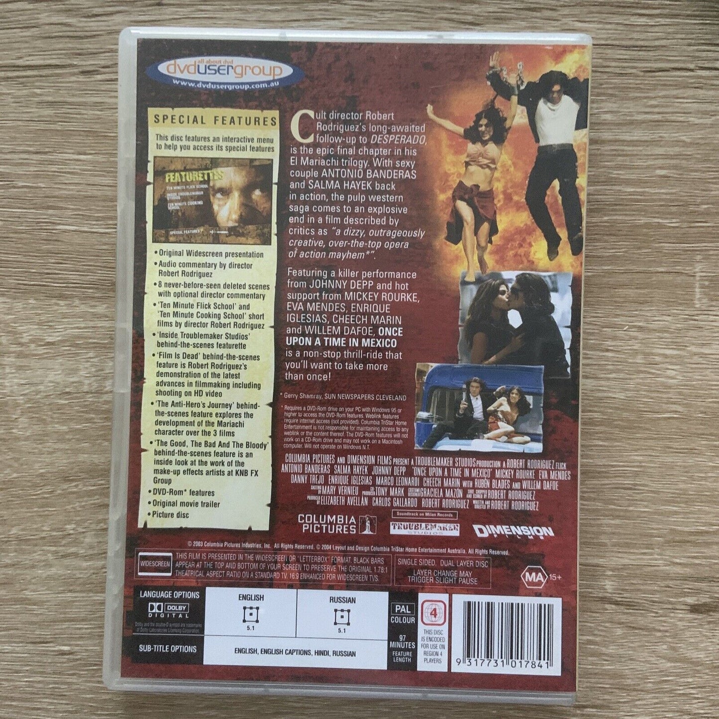 DVD ONCE UPON A TIME IN MEXICO Johnny Depp Antonio Banderas Mickey Rourke