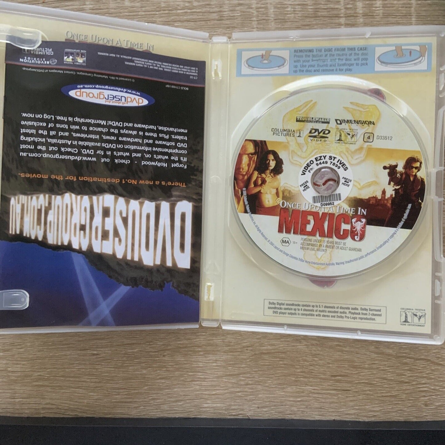 DVD ONCE UPON A TIME IN MEXICO Johnny Depp Antonio Banderas Mickey Rourke