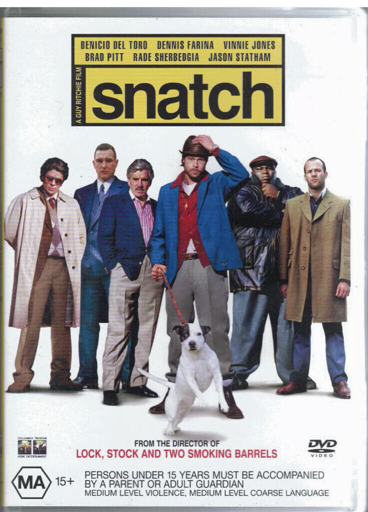 DVD SNATCH Movie Brad Pitt Benicio Del Toro director Guy Ritchie Crime Comedy