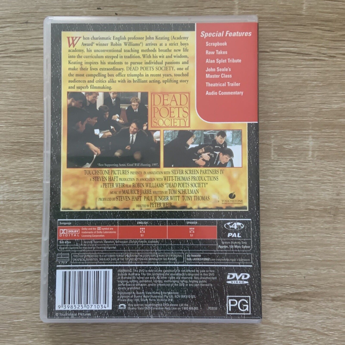 DVD DEAD POETS SOCIETY Robin Williams Ethan Hawke DVD R4 Movie Drama