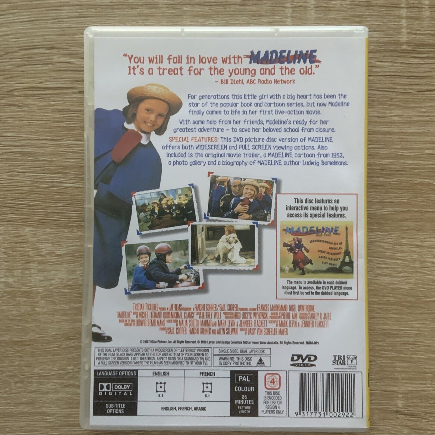 DVD MADELINE 1998 Hatty Jones Deluxe Dual Ratio Presentation R 4 Paris Comedy