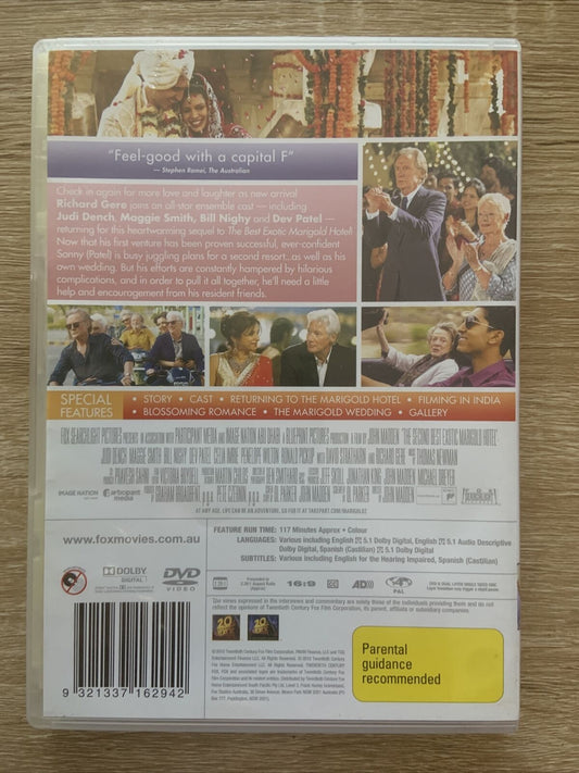 DVD The Second Best Exotic Marigold Hotel Movie R4 RomCom India Bollywood Comedy