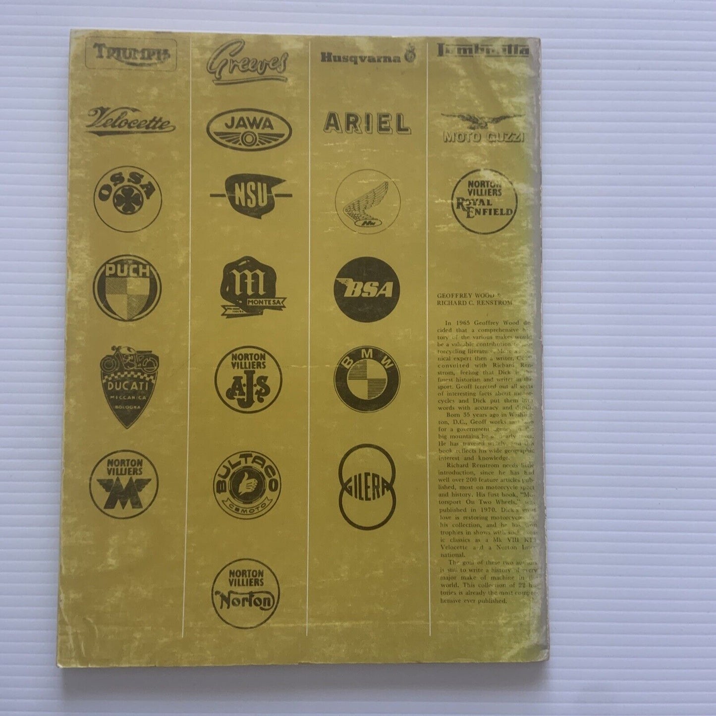 The Great MOTORCYCLES Histories of 22 Famous Makes Geoffrey Wood 1972