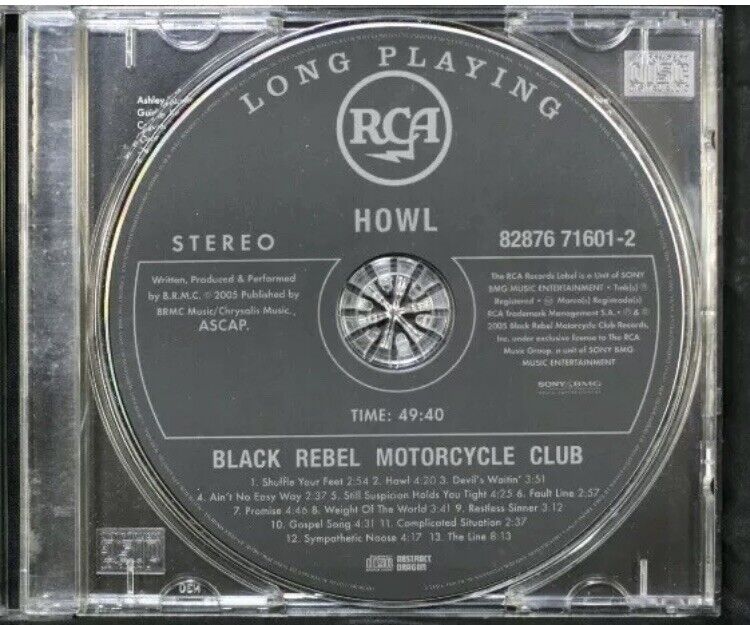 CD BLACK REBEL MOTORCYCLE CLUB ‎”HOWL” Music in jewel case w slip cover POSTER