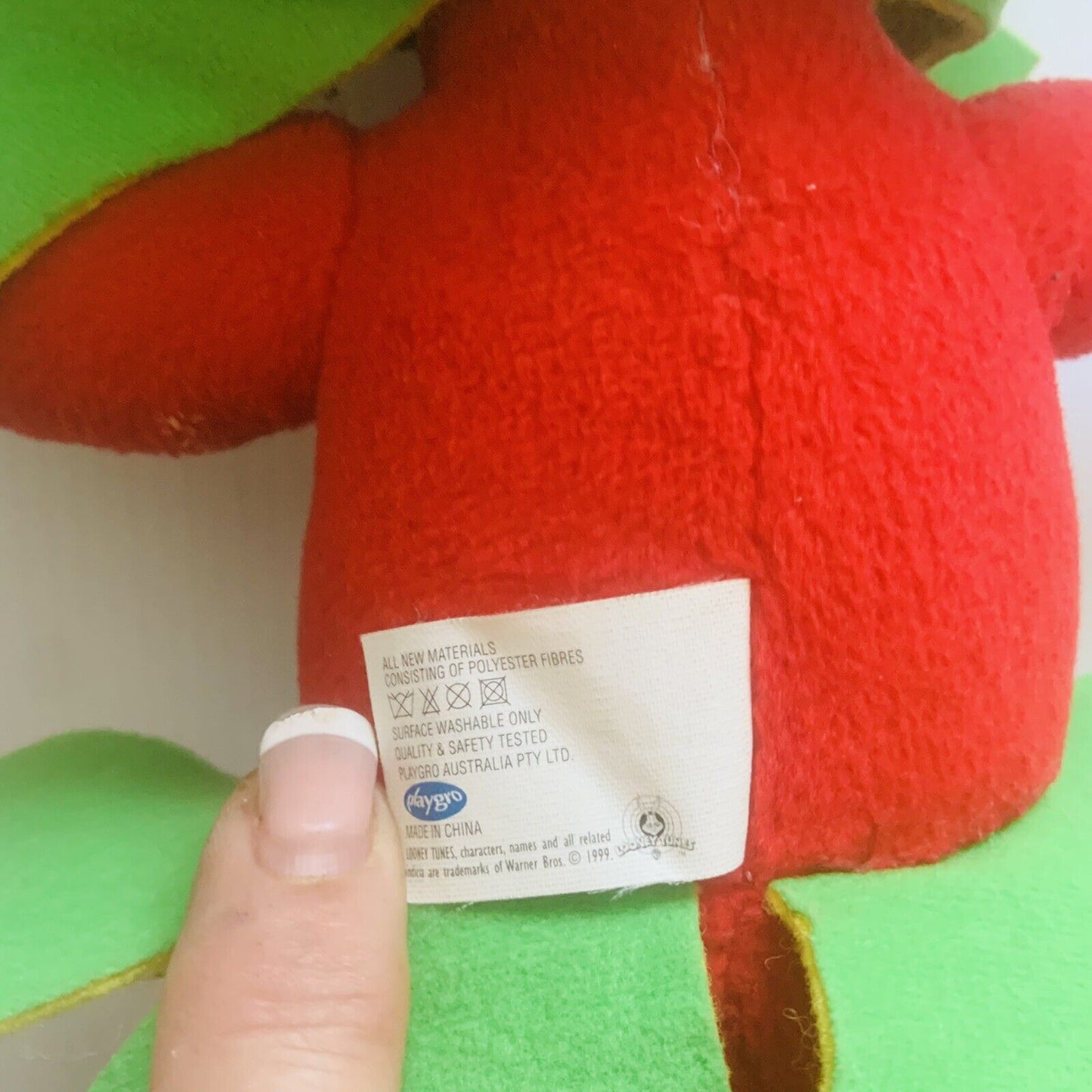 Plush Toy MARVIN THE MARTIAN 50cm Looney Tunes Large Firm Touch 1999 Playgro