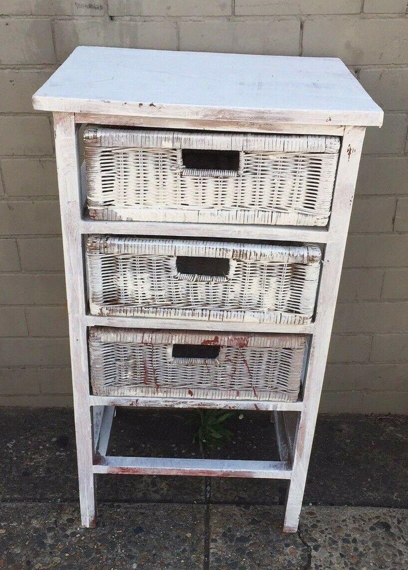 Timber Shelves W 3 Wicker Baskets -repaint and/or add another drawer or shelf