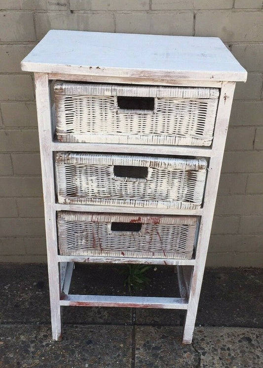 Timber Shelves W 3 Wicker Baskets -repaint and/or add another drawer or shelf