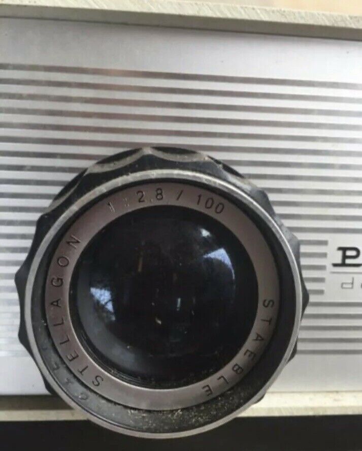 Vintage BRAUN PAXIMAT DELUXE SLIDE PROJECTOR in Case Slide Cartridge Storage Box