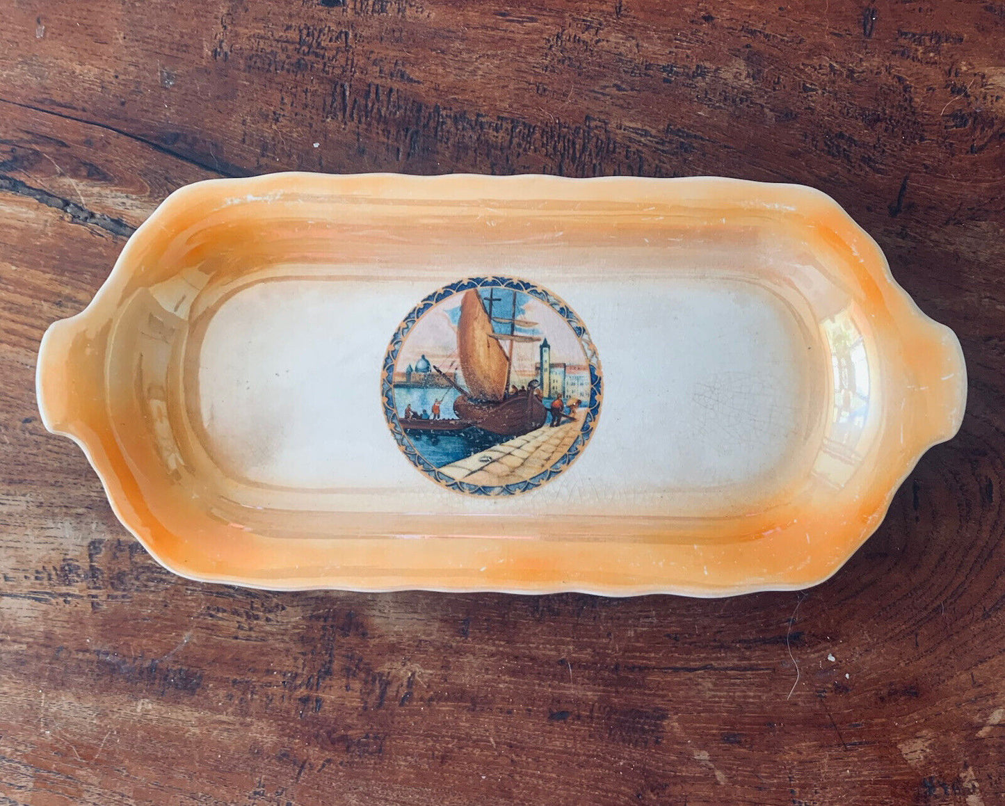 Empire Works Stoke-on-Trent Lustre Serving Tray 32x15cm 8ENGLAND30 Chips Read