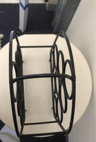 1980's Black WINE RACK Wrought Iton 9 bottles WineRack Handle Floor Bench Mobile