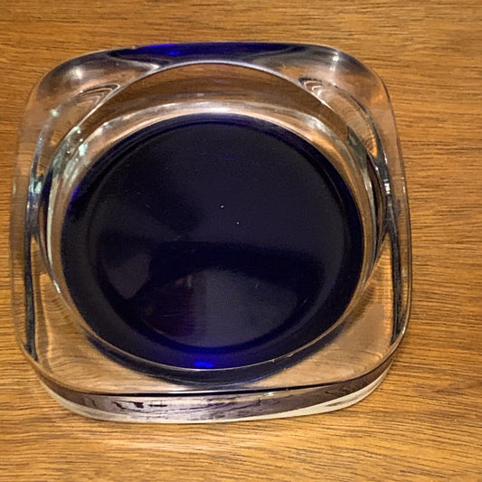 Vintage PIEREE CARDIN Handmade Designer Glass Wine Bottle Coaster Dish 1970s
