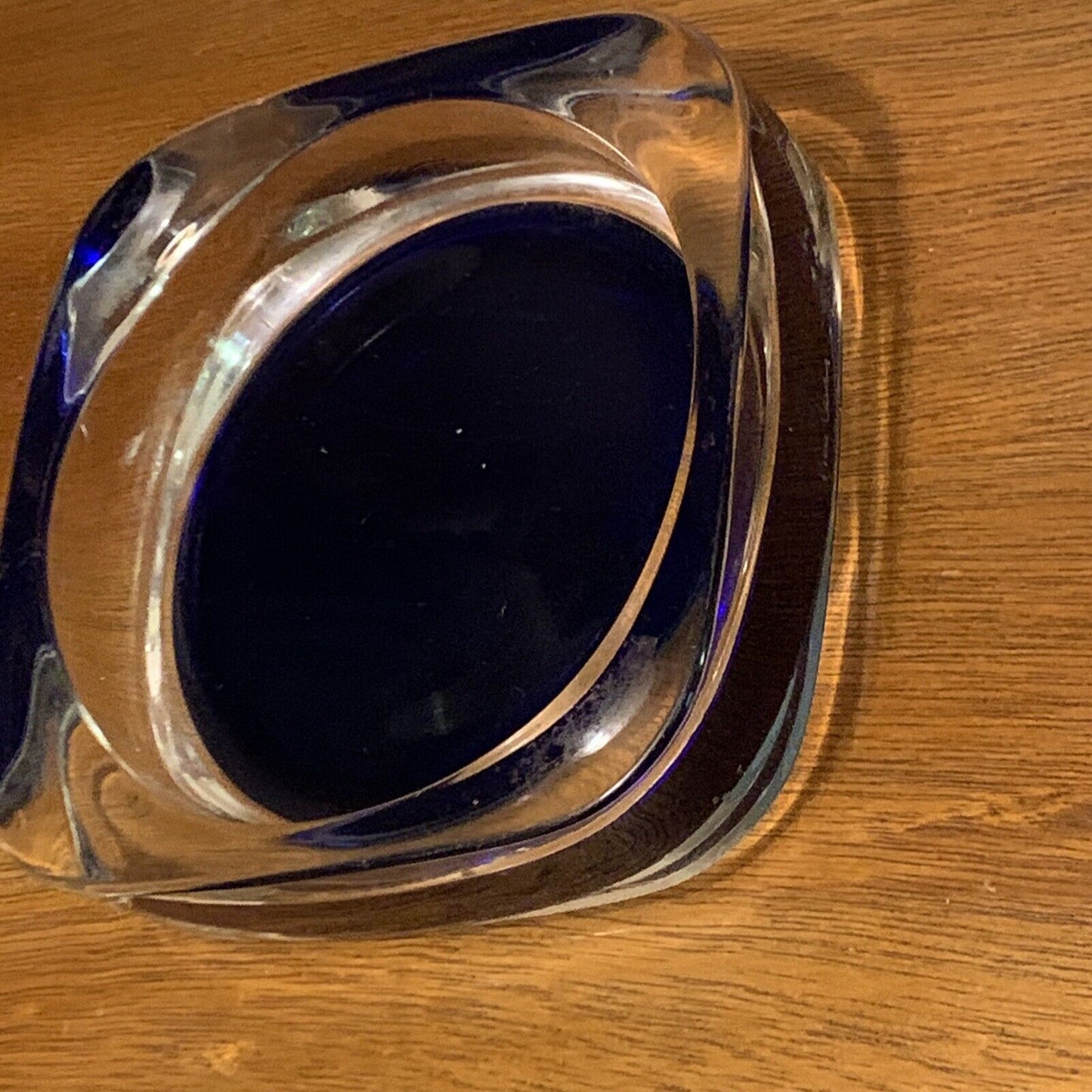 Vintage PIEREE CARDIN Handmade Designer Glass Wine Bottle Coaster Dish 1970s