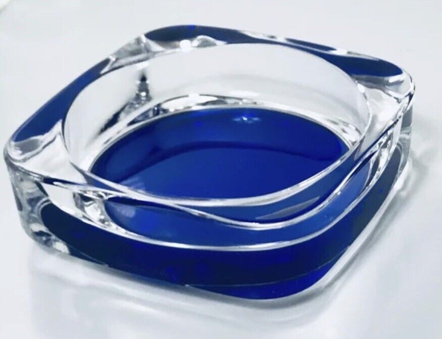 Vintage PIEREE CARDIN Handmade Designer Glass Wine Bottle Coaster Dish 1970s